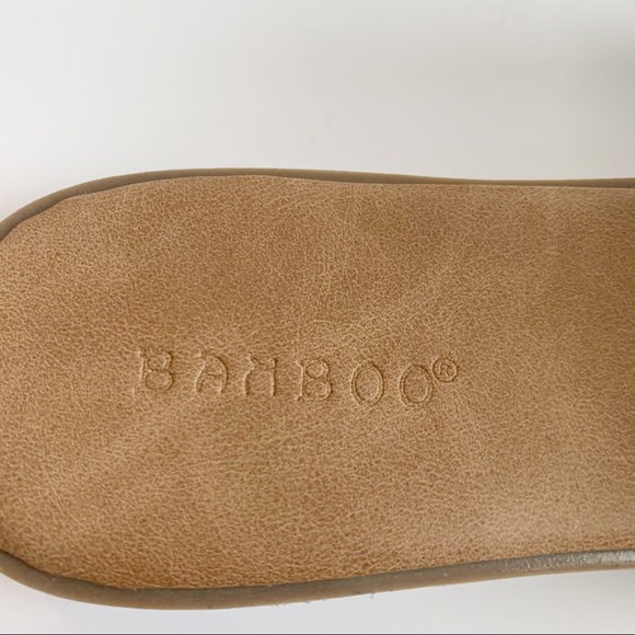 Bamboo Fringe and Sequin Band Flat Slide Sandals, Black Green White, Size 7 1/2 - Picture 4 of 5